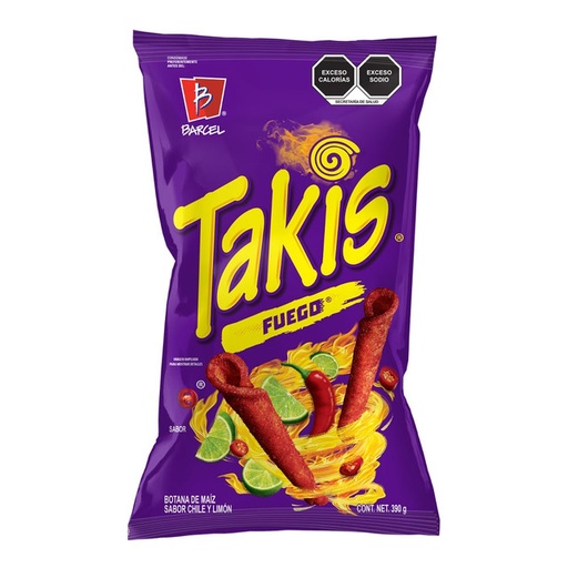 Sabritas Takis Fuego Sabor Chile Y Limón (bolsa)