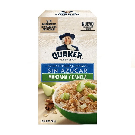 Instant Oatmeal with Apple and Cinnamon 0% Sugar (8oz)